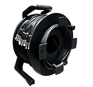 150 Meter TFS DuraTAC®  Stainless Steel Armored Tactical Fiber Cable terminated with 12 ST Connectors - Single Mode - with Reel