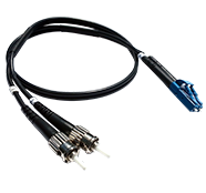 ST Duo Male to LC Duo Male Patch Cable - 1 meter