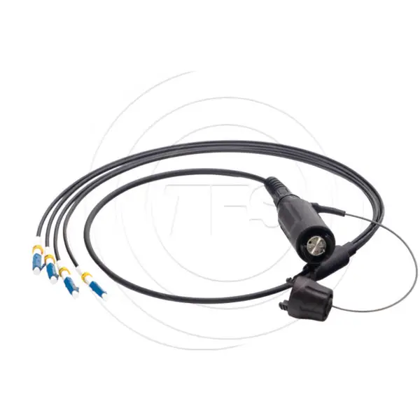 TFS DuraTAC® 4 Fiber Expanded Beam Chassis Connector with 1 Meter 4LC Patch Cable