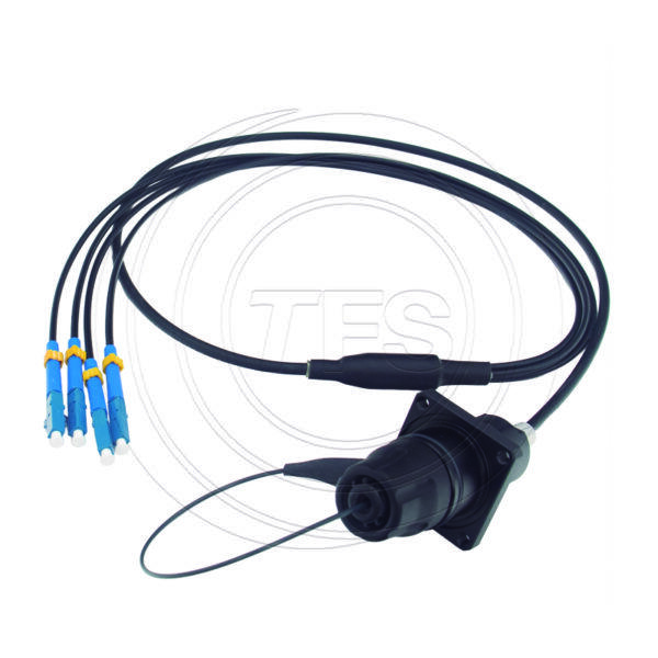 TFS DuraTAC® 4 Fiber Expanded Beam Chassis Connector with 1 Meter 4LC Patch Cable - Image 2