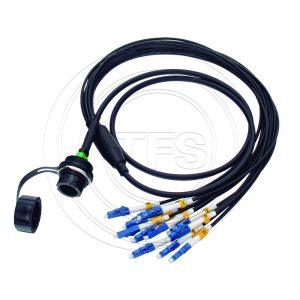 24 Fiber MPO Bulleyes Magnum Chassis Connector with 24 LC and 1 Meter Patch Cables
